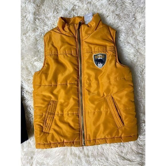 EUC Toddler Boys Blue & Yellow Puff Vests Sizes Small & 4 Years - Picture 7 of 8